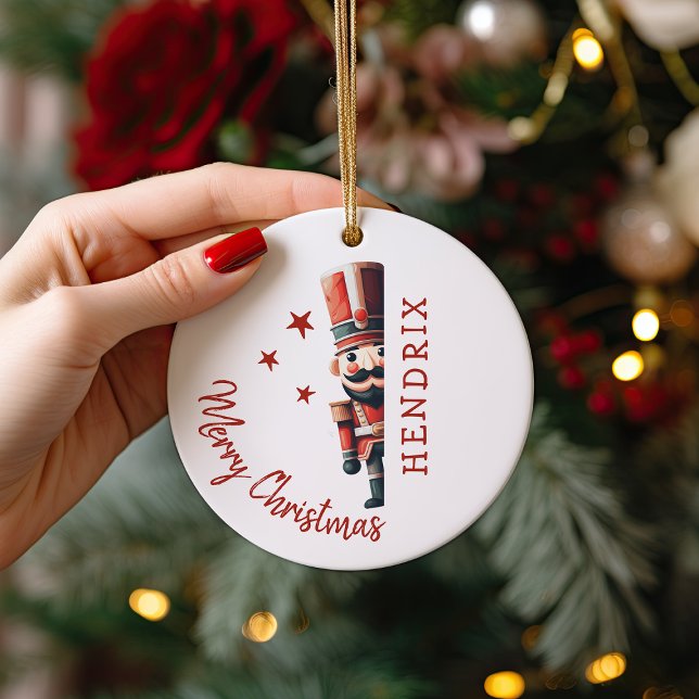 Kids Personalized Nutcracker Christmas Ceramic Tree Decoration (Creator Uploaded)
