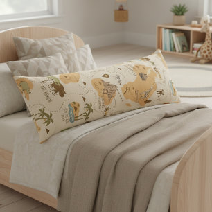 Kid's Personalized Safari Map ID1269 Body Cushion