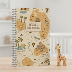 Kid's Personalized Safari Map ID1269 Notebook
