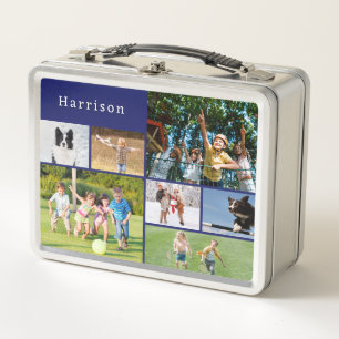 Kids Photo Collage Back to School Custom Metal Lunch Box