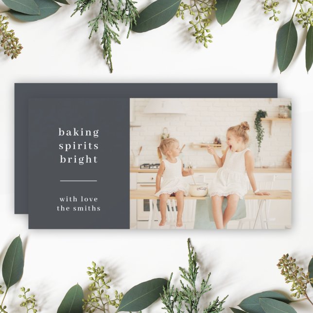 Kids Photo Holiday Card | Baking Spirits Bright (Share your sweet holiday spirit with a modern Baking Spirits Bright card by Guava)