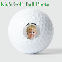 Kids Photo Monogram Template Birthday Golf Balls