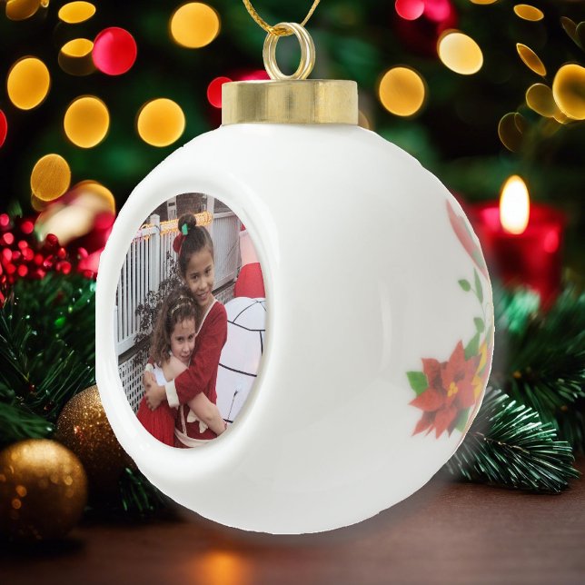 Kids Photo or Family Photo Ceramic Ball Christmas Ornament (Creator Uploaded)