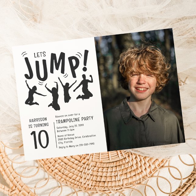 Kids Photo Trampoline Birthday Party Invitation (Creator Uploaded)