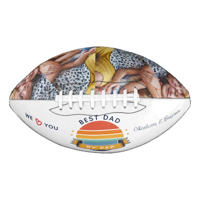 Kids Photos Best Dad Fathers Day Retro Football (Front)