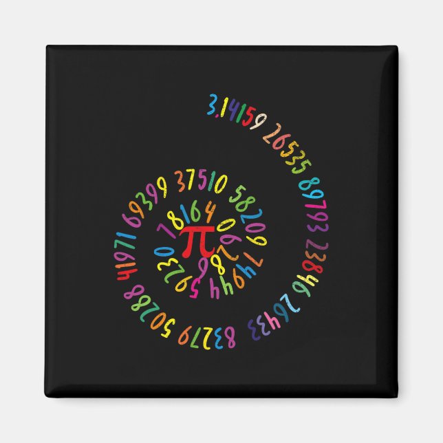 Kids Pi Day Math Spiral 3.14 Ratio Geek Nerd Math  Magnet (Front)