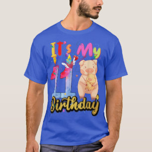Kids Pig 11th Birthday 11Years Old Pig Birthday T-Shirt