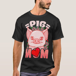 Kids Pig Mum Mama Farmer  T-Shirt