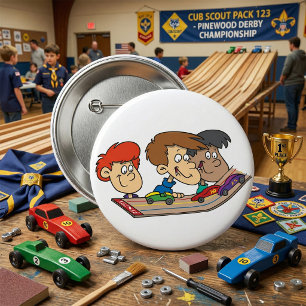Kids Pinewood Derby Car Race 7.5 Cm Round Badge