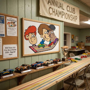 Kids Pinewood Derby Car Race Poster