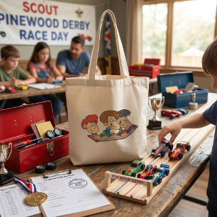 Kids Pinewood Derby Car Race Tote Bag