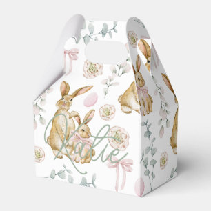 Kids Pink Floral Pattern Easter Party Gift Favour Box