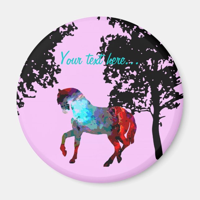 Kids Pink Horse Magnet (Front)