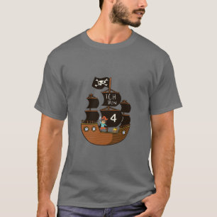 Kids - Pirate Kid On Pirate Ship - Children Four Y T-Shirt