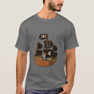 Kids - Pirate Kid On Pirate Ship - Children Four Y T-Shirt