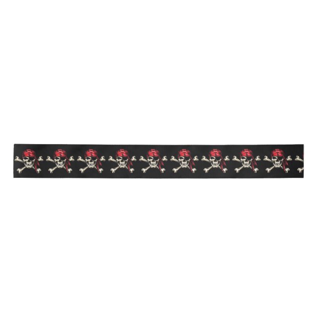 Kids Pirate Party theme  Satin Ribbon (Front)
