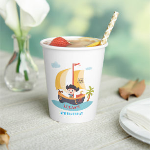 Kids Pirate Ship Birthday Party Paper Cups