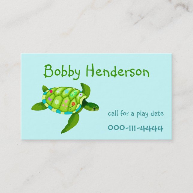 Kid's Play date calling card (Front)