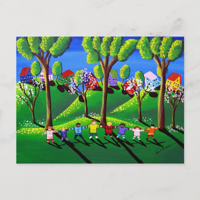 Kids Play Red Rover Post Card (Front)