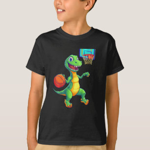 Kids Playful Dinosaur Sketll Player Design For Kid T-Shirt
