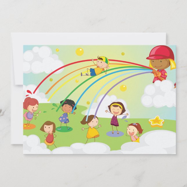 Kids Playing In A Park Invitations (Front)