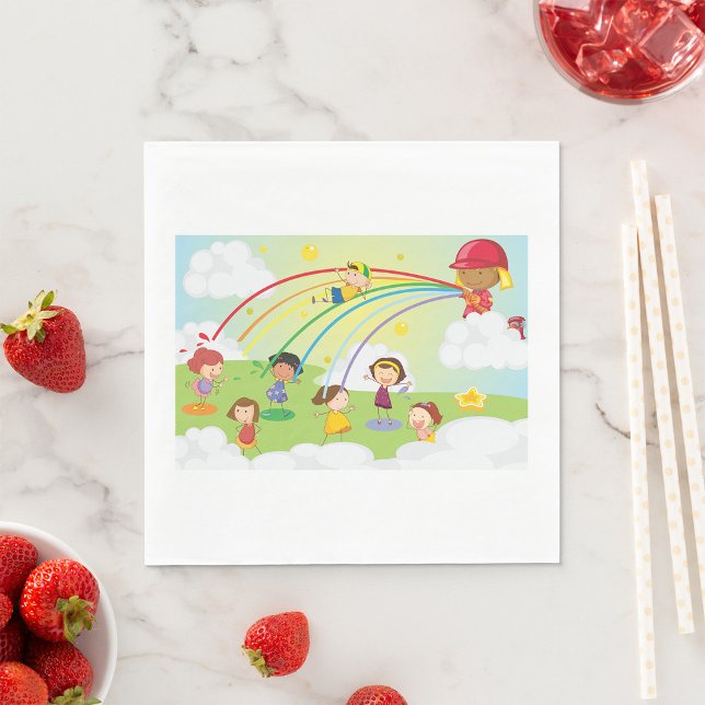 Kids Playing In A Park Paper Napkins (Creator Uploaded)