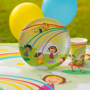 Kids Playing In A Park Paper Plates