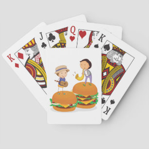 Kids Playing Music on Giant Cheeseburgers Cards