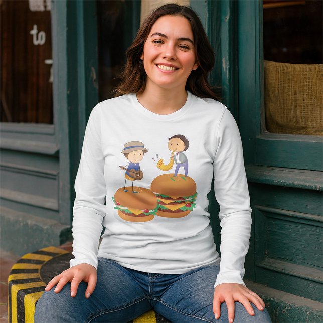 Kids Playing Music on Giant Cheeseburgers  T-Shirt (Creator Uploaded)