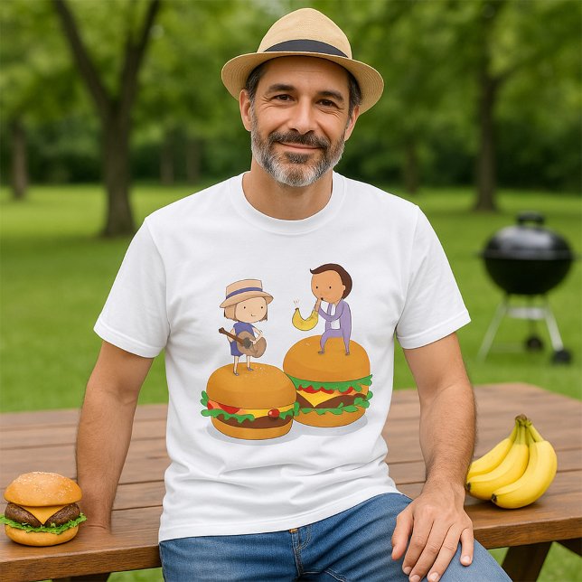 Kids Playing Music on Giant Cheeseburgers  T-Shirt (Creator Uploaded)