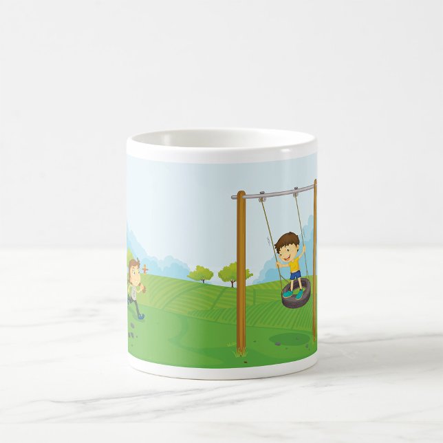 Kids Playing on Tire Swing Coffee Mug (Creator Uploaded)