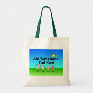 Kids Playing Outdoors on a Sunny Day Tote Bag