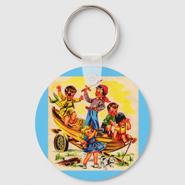 kids playing pirate key ring (Front)