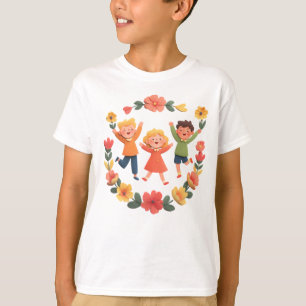 Kids Playing with Flowers – Nature Playtime fun T-Shirt