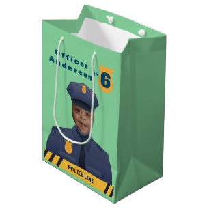 Kids Police Birthday Medium Gift Bag