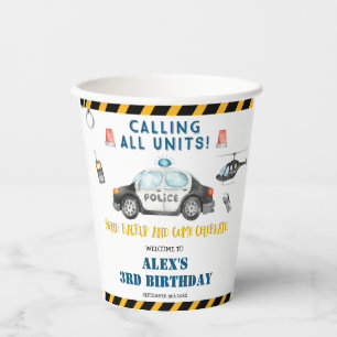 Kid's Police Birthday Party Paper Cups