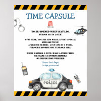 Kid's Police Birthday Party Time Capsule Game