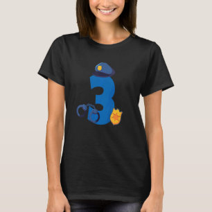 Kids Police Car 3rd Birthday 3 Years Old Birthday  T-Shirt