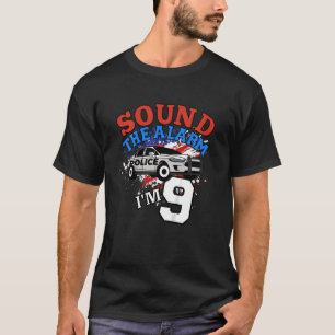 Kids Police Car Policeman Cop 9th Birthday Party B T-Shirt