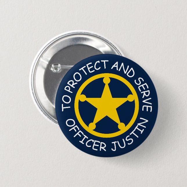 Kid's police officer name badge with sheriff star  (Front & Back)