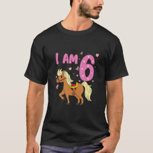 Kids Pony Girl 6Th Birthday Horse 6 Years Old Girl T-Shirt