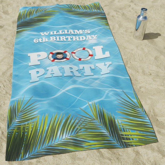 Kids Pool Party - Birthday Celebration Beach Towel (Creator Uploaded)