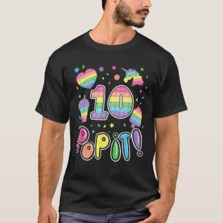 Kids Pop It 10Th Birthday Girls Boys 10 Years Old T-Shirt
