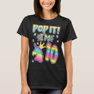 Kids Pop It 10th Birthday Girls Boys 10 Years Old  T-Shirt