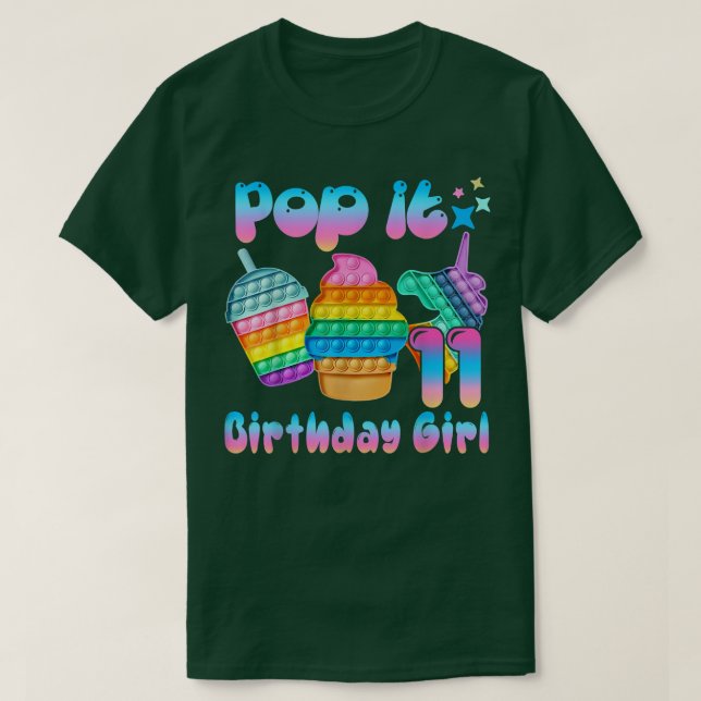 Kids Pop It 11 Birthday Girl for 11yr Old Girl Uni T-Shirt (Design Front)