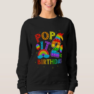 Kids Pop It 2nd Birthday 2 Year Popping Party For  Sweatshirt