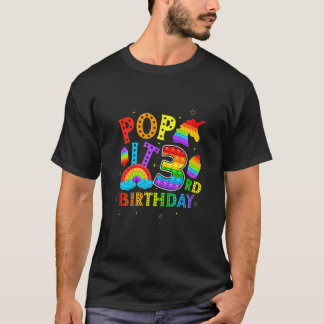Kids Pop It 3rd Birthday 3 Year Popping Party For T-Shirt