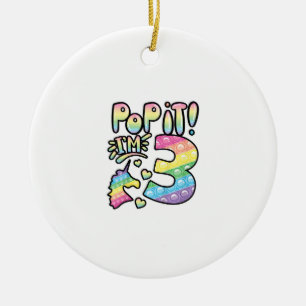 Kids Pop It 3rd Birthday Girls 3 Years Old Fidget Ceramic Tree Decoration