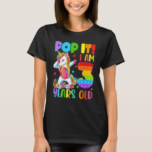 Kids Pop It 3rd Birthday Girls Boys 3 Years Old Fi T-Shirt