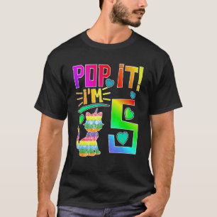 Kids Pop It 5th Birthday Girls Boys Five Years Old T-Shirt